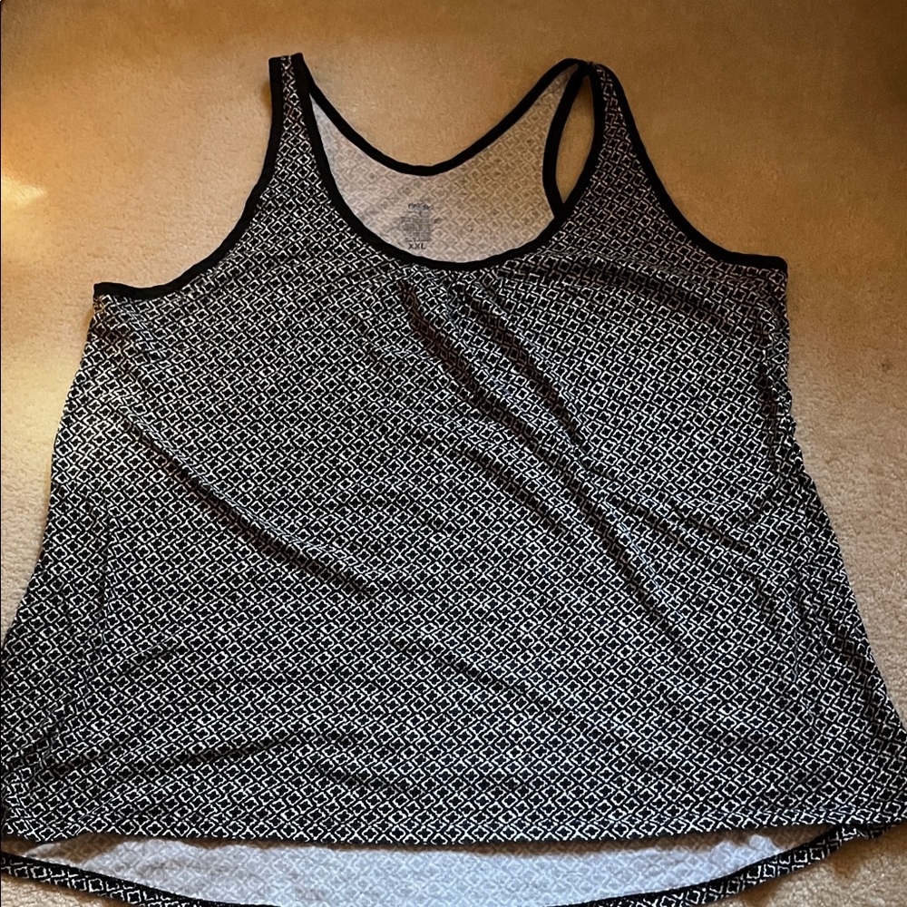 Mossimo Supply Co. Black and White Geometric Tank Top sz 2Xl